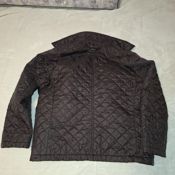 Women's brown quilted Equestrian Tailored Puffer Chore Barn Coat - Picture 5 of 5
